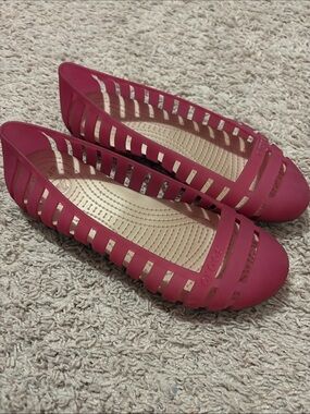CROCS Women's Pink Cutout Flats